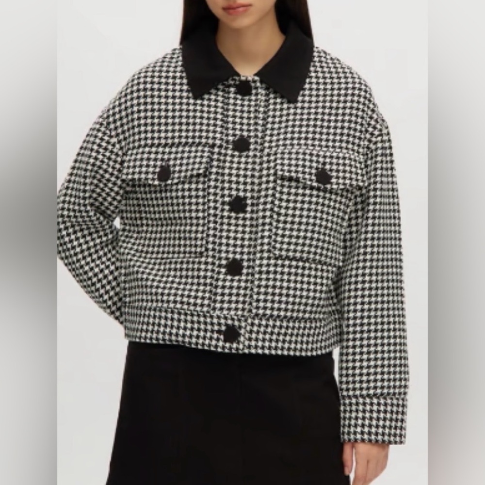 House of Harlow 1960 Black & White Houndstooth Kids Jacket